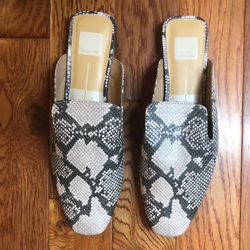 Dolce Vita Snakeskin embossed Mules
